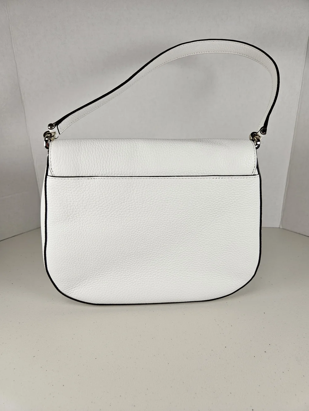 Kate Spade Leila Leather Flap Shoulder White Multi Color Stripe Like New W Strap - Picture 3 of 16